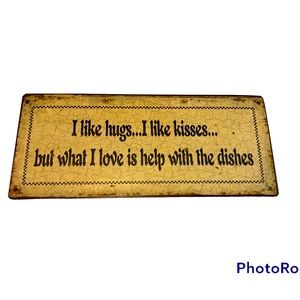 Cute Distressed Metal Kitchen Sign